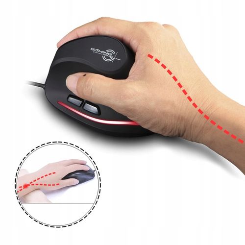 PIONOWA myszka ergonomiczna wertykalna podświetlana LED USB ZELOTES T20 na Arena.pl