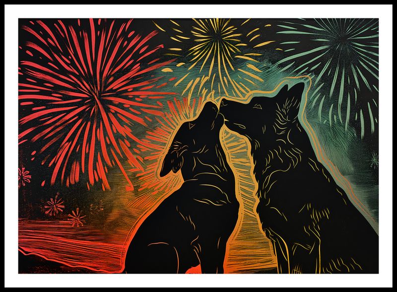 Plakat 84x59,5cm Psi Uścisk zdjęcie 3