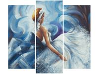 90 80CM OBRAZ T3 ELEM BŁĘKITNA DAMA DRUK ŚCIENNY