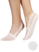 Skarpety stopki damskie niskie koronkowe z ABS białe 3PAK 36-41 YOCLUB