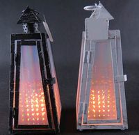latarnia metalowa led wys. 30 cm x 12 x12 cm 483011