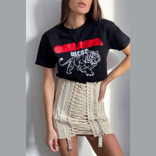 Chiara Wear - Koszulka t-shirt damski TIGER - czarny One size na Arena.pl