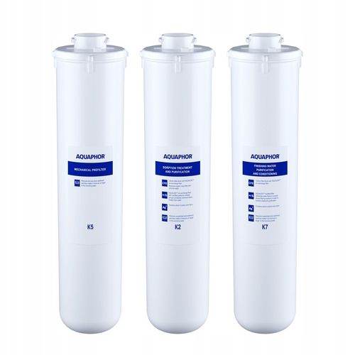 Zestaw wkładów wymiennych K5,K2,K7 do filtra wody Aquaphor kryształ A na Arena.pl