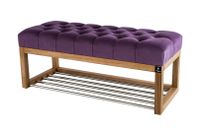 Ławka Pikowana Emra Wood LPP-4 Stelaż Naturalny  Fioletowy 70 cm