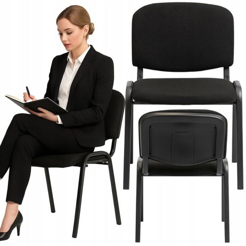 KRZESŁO KONFERENCYJNE BIUROWE ISO BLACK GRUBY PROFIL TAPICEROWANE Z na Arena.pl