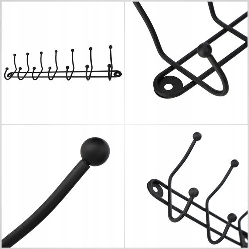 Wieszak Uchwyt Na Ubrania Ścienny Czarny Mocny 2x na Arena.pl