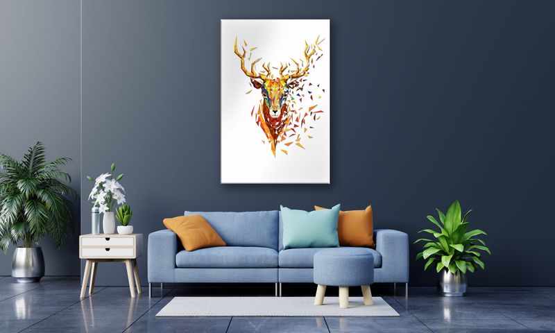 OBRAZ NA PŁÓTNIE 025 Geometryczny jeleń 60x90cm zdjęcie 4