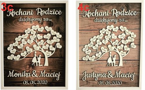 PODZIĘKOWANIE DLA RODZICÓW NA ŚLUB WESELE PREZENT MAMY TATY PAMIĄTKA DUŻA na Arena.pl