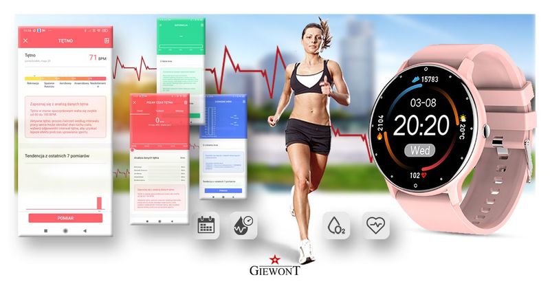 Smartwatch Giewont GW120-1 Różowy zdjęcie 8