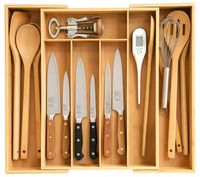 ORGANIZER NA SZTUĆCE WKŁAD DO SZUFLADY REGULOWANY BAMBUSOWY DREWNIANY