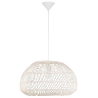 Wisząca lampa salonowa Oviedo nad stolik pleciona biała