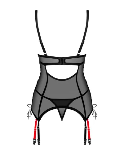 obsessive glandez koszulka siateczkowa z szelkami i stringami m/l czarna na Arena.pl