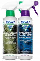 NIKWAX Zestaw SKÓRA/TKANINA+ŻEL CZYSZCZĄCY 2x300ml