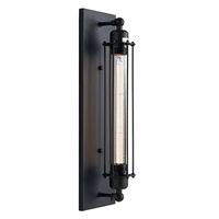 Industrialna lampa ścienna York czarna do przedpokoju