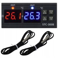 STC-3008 REGULATOR TEMPERATURY PODWÓJNY TERMOSTAT STEROWNIK 230V 2x CZUJNIK