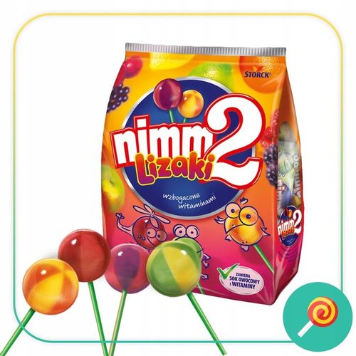 Pakiet 3szt NIMM2 Lizaki z sokiem owocowym 80g 8sz na Arena.pl
