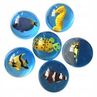 6x PIŁECZKI PIŁKI KAUCZUKOWE SKACZĄCE ZWIERZĘTA WODNE RYBKI MORSKIE 45mm