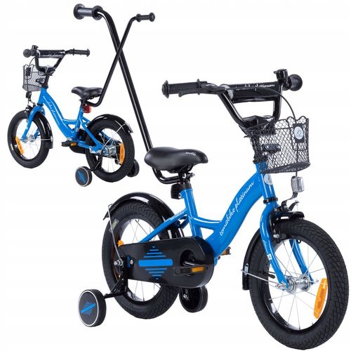 rower rowerek TOMABIKE 14 cali M koszyk torpedo prowadnik L niebieski 2025 na Arena.pl