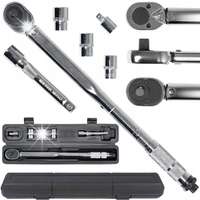 KLUCZ DYNAMOMETRYCZNY Z BLOKADĄ 1/2" 3/8" 28-210nm 17 19 21mm + PRZEDŁUŻKA