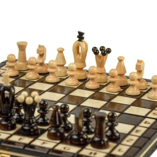 SZACHY DREWNIANE KLASYCZNE DRUKOWANE 31x31 na Arena.pl