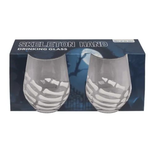Zestaw Dwóch Szklanek z Ręką Kościotrupa na Halloween na Arena.pl