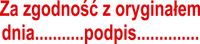 PIECZĄTKA automatyczna samotuszująca Za zgodność z oryginałem data podpis