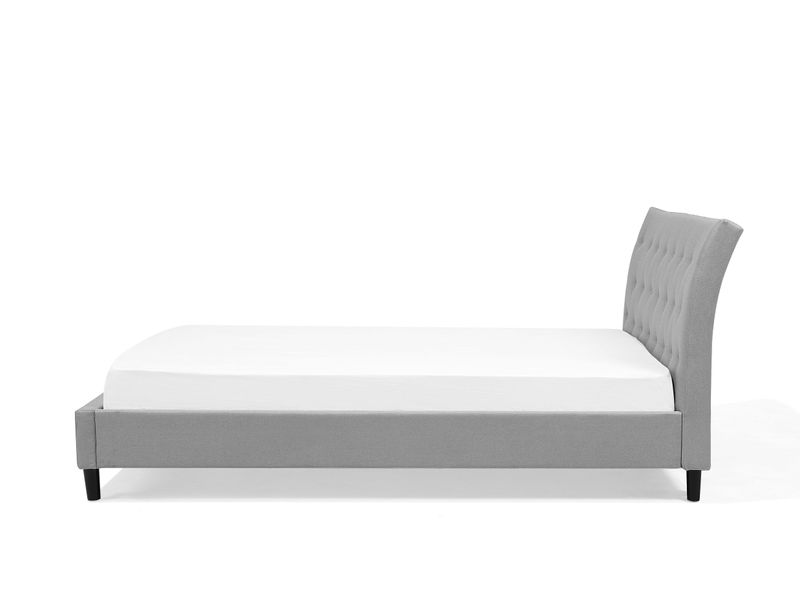 Łóżko tapicerowane 140 x 200 cm jasnoszare SAVERNE zdjęcie 4