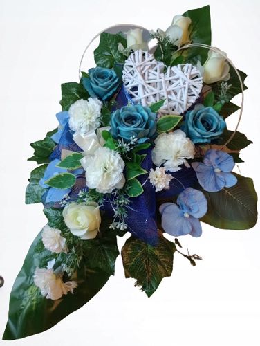 Stroik na cmentarz GRÓB kompozycja SERCE WIKLINOWE na Arena.pl