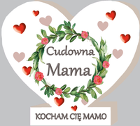 serce stojące 12x11cm cudowna mama mdf09