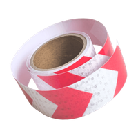 TAŚMA P2804D 50mm/5m ODBLASKOWA 1-STR LEPNA, BIAŁO-CZERWONA, KIERUNKOWA