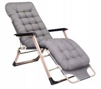Leżak OGRODOWY WYGODNY FOTEL Z PODUSZKĄ SKŁADANY PLAŻOWY LEŻANKA