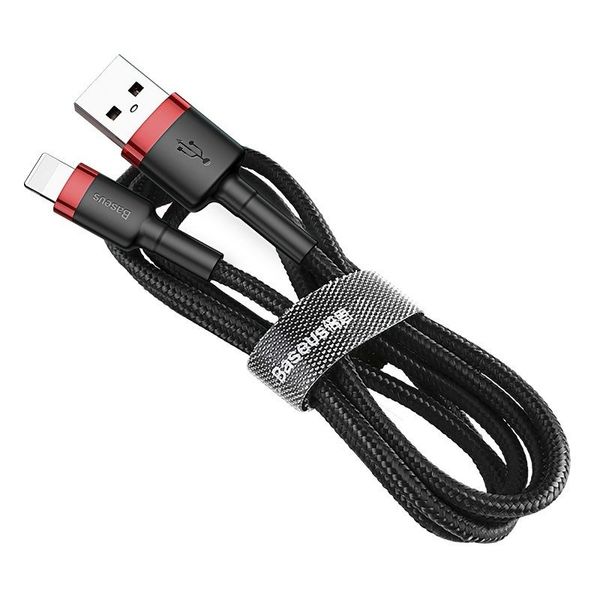 Kabel Lightning USB Baseus Cafule 2,4A 1m (czarno-czerwony) zdjęcie 2
