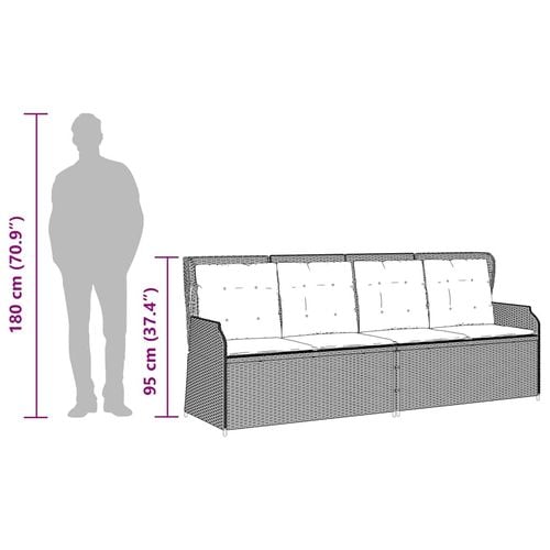 3-cz. zestaw wypoczynkowy do ogrodu, poduszki, szary rattan PE na Arena.pl