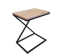 Stolik pomocniczy X LOFT boczny dąb craft podstawa czarna