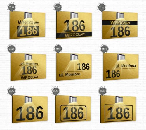 złota TABLICZKA podświetlana ADRESOWA numer domu aluminiowa 30x20 na Arena.pl