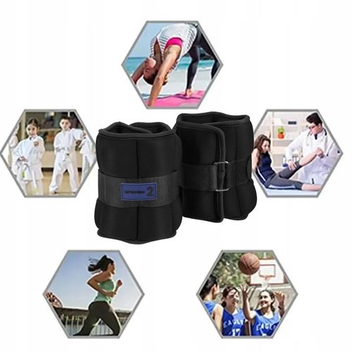 Obciążenia na rzep na przeguby nogi ręce ciężarki 2x 2kg neoprenowe na Arena.pl