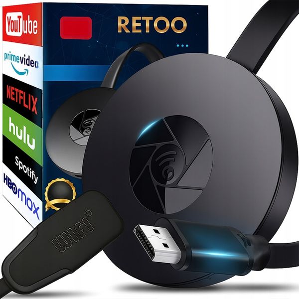 BEZPRZEWODOWY ADAPTER WIFI HDMI MIRRORSCREEN CHROMECAST 2W1 zdjęcie 1