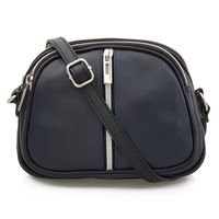 VERA PELLE torebka damska skórzana listonoszka 3 komorowa V463 granatowa