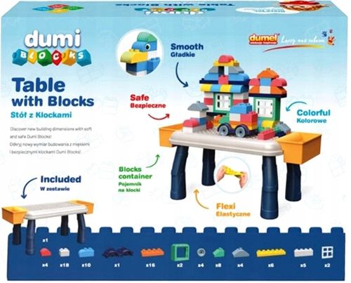 Dumel DUŻE KLOCKI GUMOWE MIĘKKIE PREZENT DLA ROCZNEGO DZIECKA na mikołaja na Arena.pl