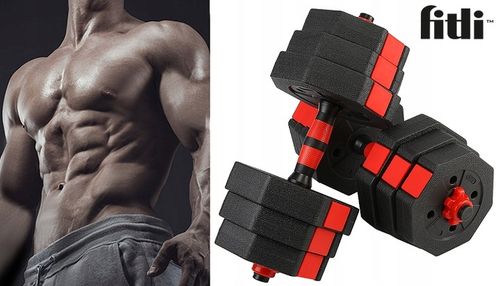 Hantle regulowane bitumiczne 20kg ZESTAW HANTLI 2x10kg obciążenie sztanga na Arena.pl