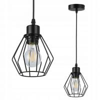 LAMPA SUFITOWA LOFT LED E27 CZARNA OPRAWA ŻYRANDOL BRYLANT