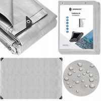 PLANDEKA PLANDEKI 6x8m SZARA WZMACNIANA 260G MOCNE OKRYCIE PŁACHTA GRUBA