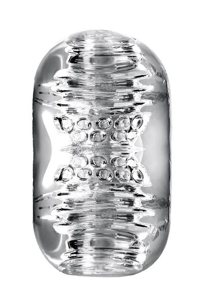 Lingam Khani, Vibrating Masturbator, TPE, Transparent, 9 cm zdjęcie 4