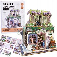 Drewniane PUZZLE 3D Seria budynek Kwiaciarnia 243 ele oświetlenie ZA6015