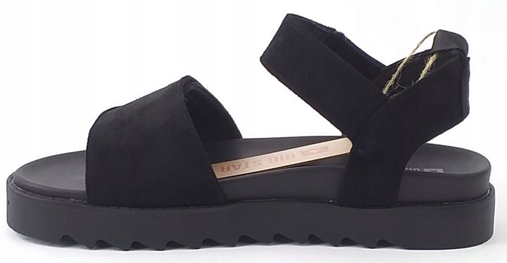 SANDAŁY DAMSKIE NA PLATFORMIE EKO ZAMSZ BIG STAR NN274700 CZARNE 39 zdjęcie 6