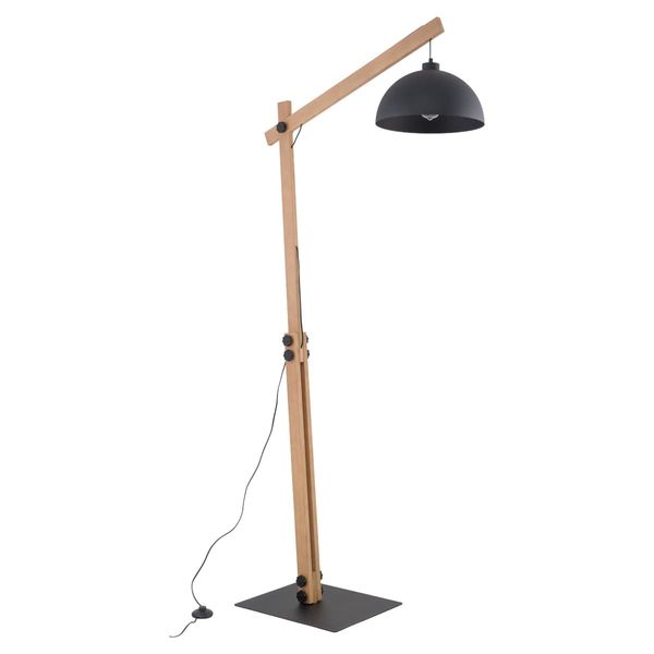 Stojąca lampa skandynawska regulowana Boho 5582 TK Lighting drewniana czarna zdjęcie 1