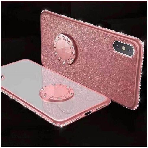 Etui Diamond Ring Glitter Brokat Iphone X Różowe na Arena.pl