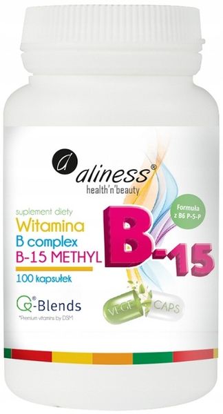 ALINESS Witamina B Complex B-15 Methyl kompleks witamin z grupy B 2x100kaps zdjęcie 2