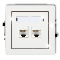 GNIAZDO KOMPUTEROWE 2xRJ45 5e KARLIK DECO BIAŁY