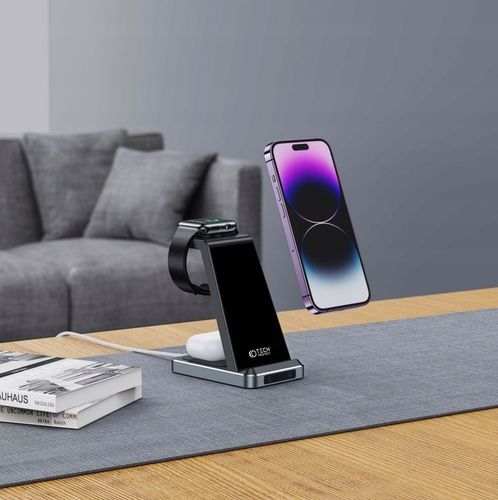 TECH-PROTECT QI15W-A26 3IN1 WIRELESS CHARGER BLACK na Arena.pl